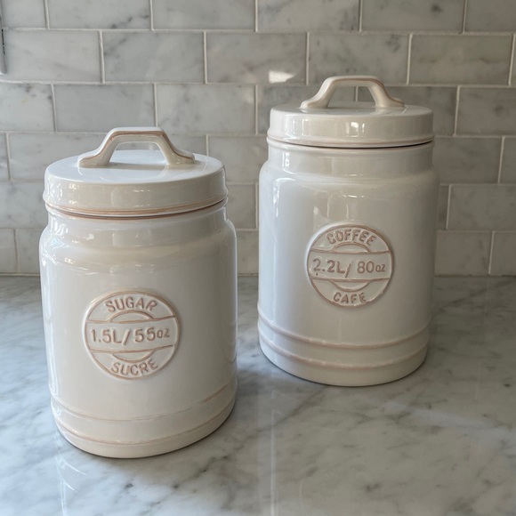🐟🐟Blue Harbor | Ceramic Sugar + Coffee Canisters🐟🐟🐟🐟🐟🐟🐟🐟🐟🐟🐟🐟 - Picture 1 of 11